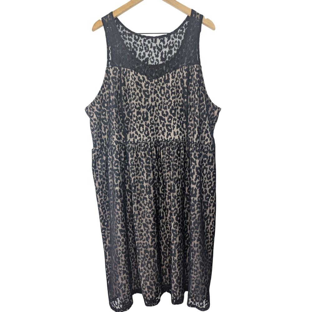 NWT Lane Bryant Leopard Print Lace Sleeveless Midi Dress